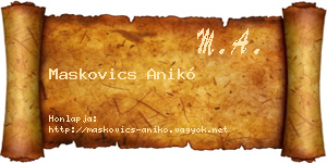 Maskovics Anikó névjegykártya