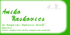 aniko maskovics business card